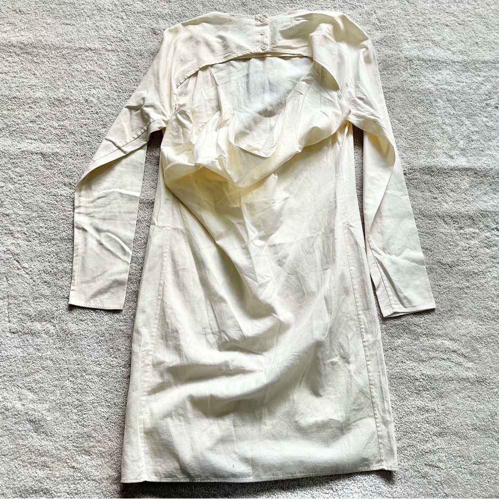 MAISON MARTIN MARGIELA NWT BOATNECK LONG SLEEVE DRAPED BACK DRESS W/ POCKETS - Picture 3 of 15